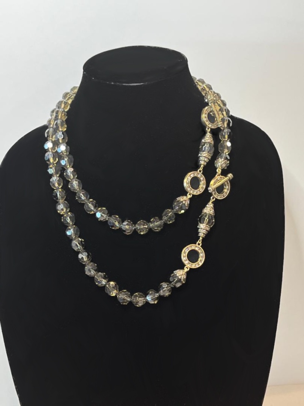 NWT Heidi Daus Smoky Quartz Crystal Necklaces